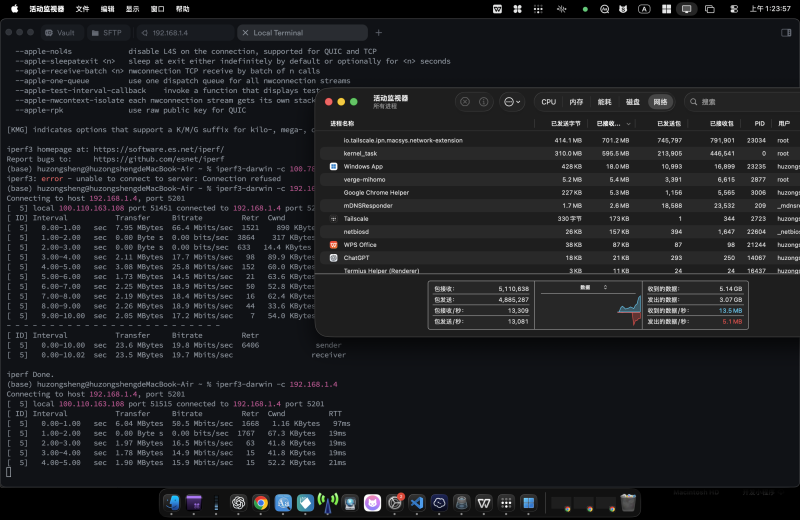 使用 Tailscale 跨城 200 公里连接服务器远程开发到底有多快？使用 MacBook 远程连接 Ubuntu 进行远程开发和 iperf3 测速教程-胡宗胜的个人博客👤